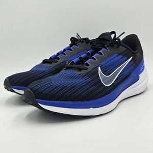 Nike Air Winflo 9 Men's Running Shoes DD6203-004 Black/White/Blue Size 9.5